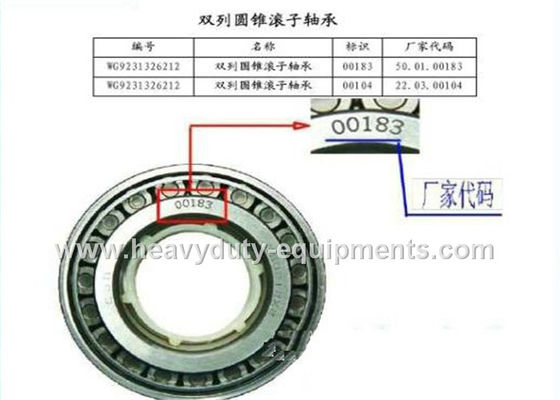 ประเทศจีน sinotruk spare part double row tapered roller bearing part number AZ9231326212 ผู้ผลิต